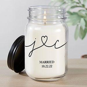 Drawn Together By Love Personalized Farmhouse Candle Jar