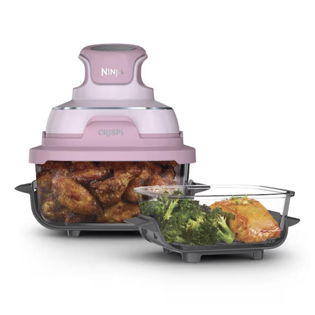 Ninja Crispi® 4-in-1 Portable Glass Air Fryer Cooking System, Cherry Blossom