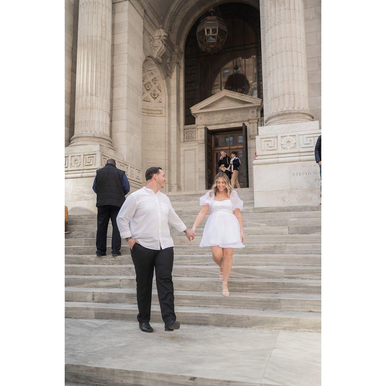 Engagement pictures at NY Public Library