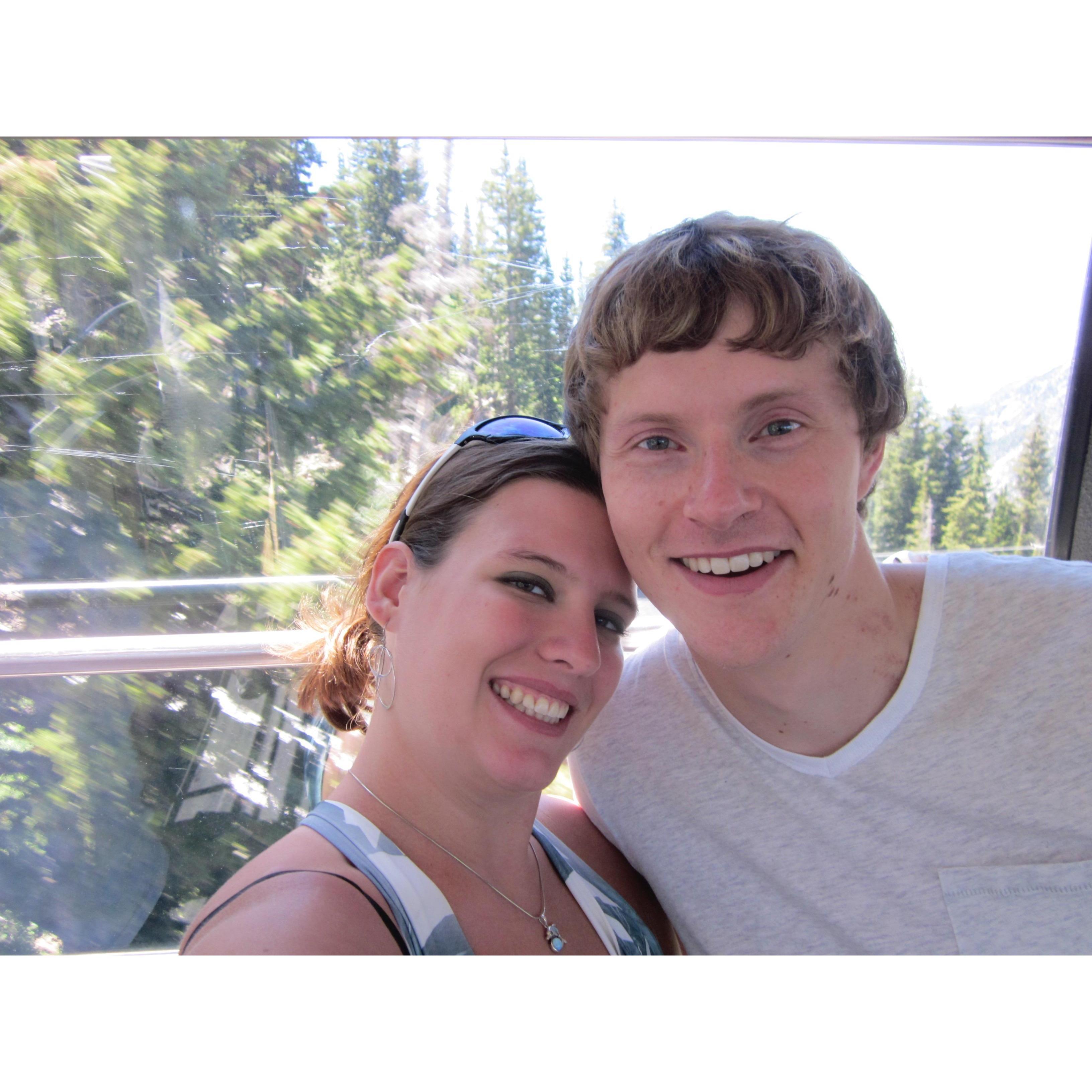 Riding the Tram up at Snowbird