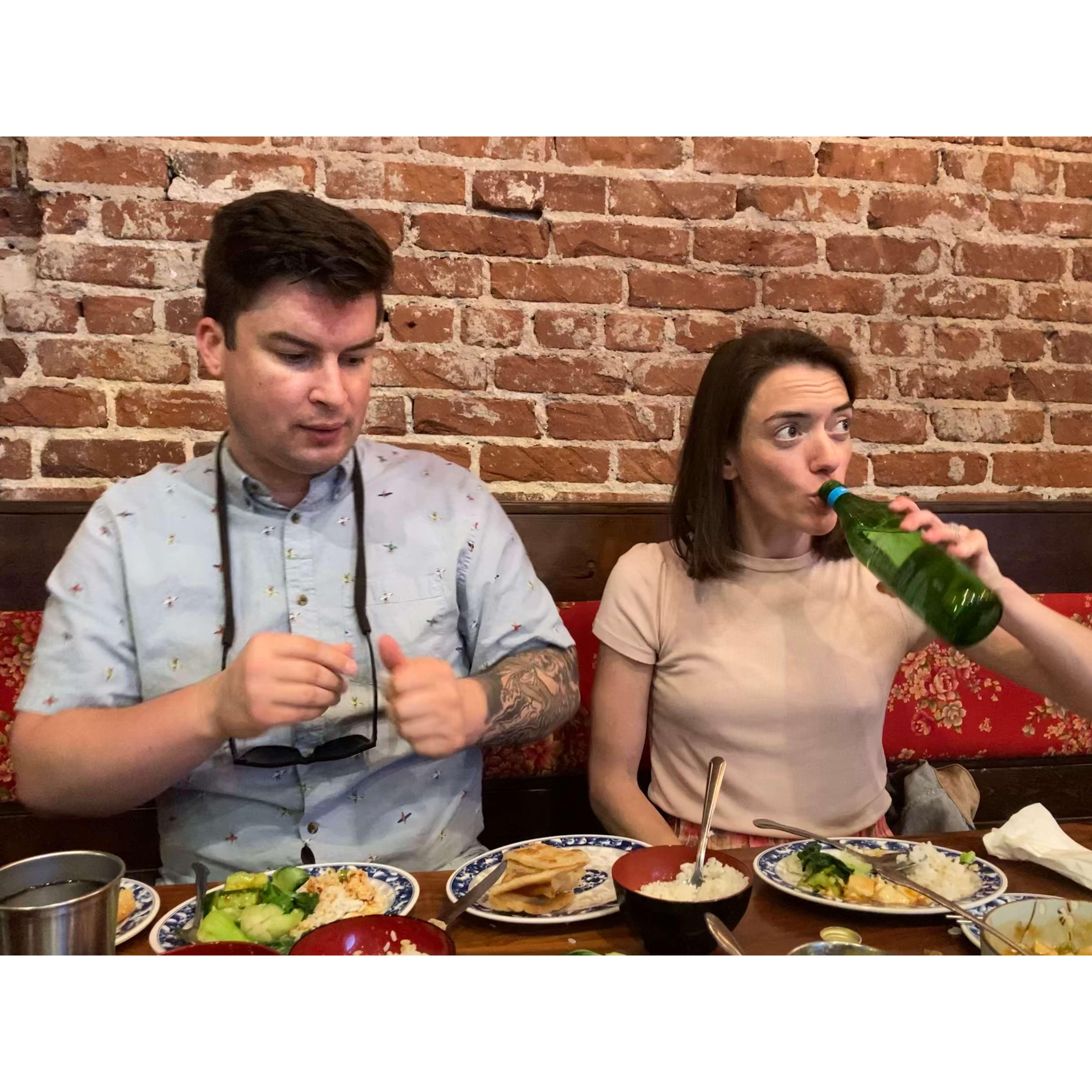 Out to dinner at our favorite local restaurant in LA