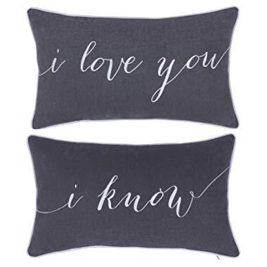 Sunkifover Decorative Lumbar Pillow Covers 12x20 Inches, Soft Solid  Rectangular Embroidered Rectangle Pillow Case with Let's Snuggle Saying for  Bed