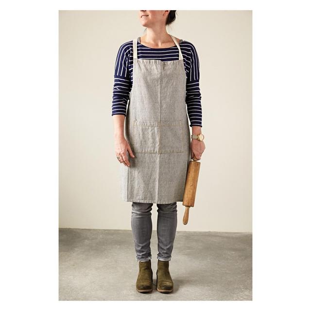 Cotton Chambray Apron - Black/White - 3R Studios