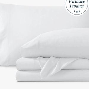 King Organic Cotton Jersey Sheet Set (Color: White)