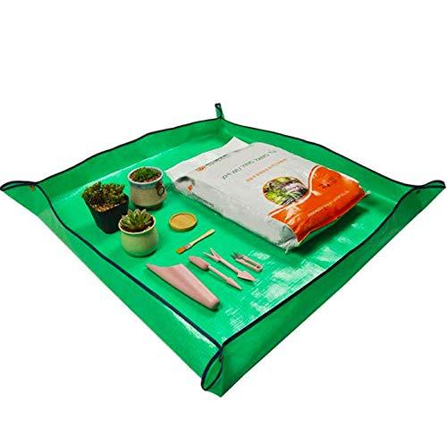 VIMOA Indoor Plant Repotting Square Mat Potting Tarp for Succulent Flowers Plants Indoor Transplantation 3.3 ft. x 3.3 ft. (Green)