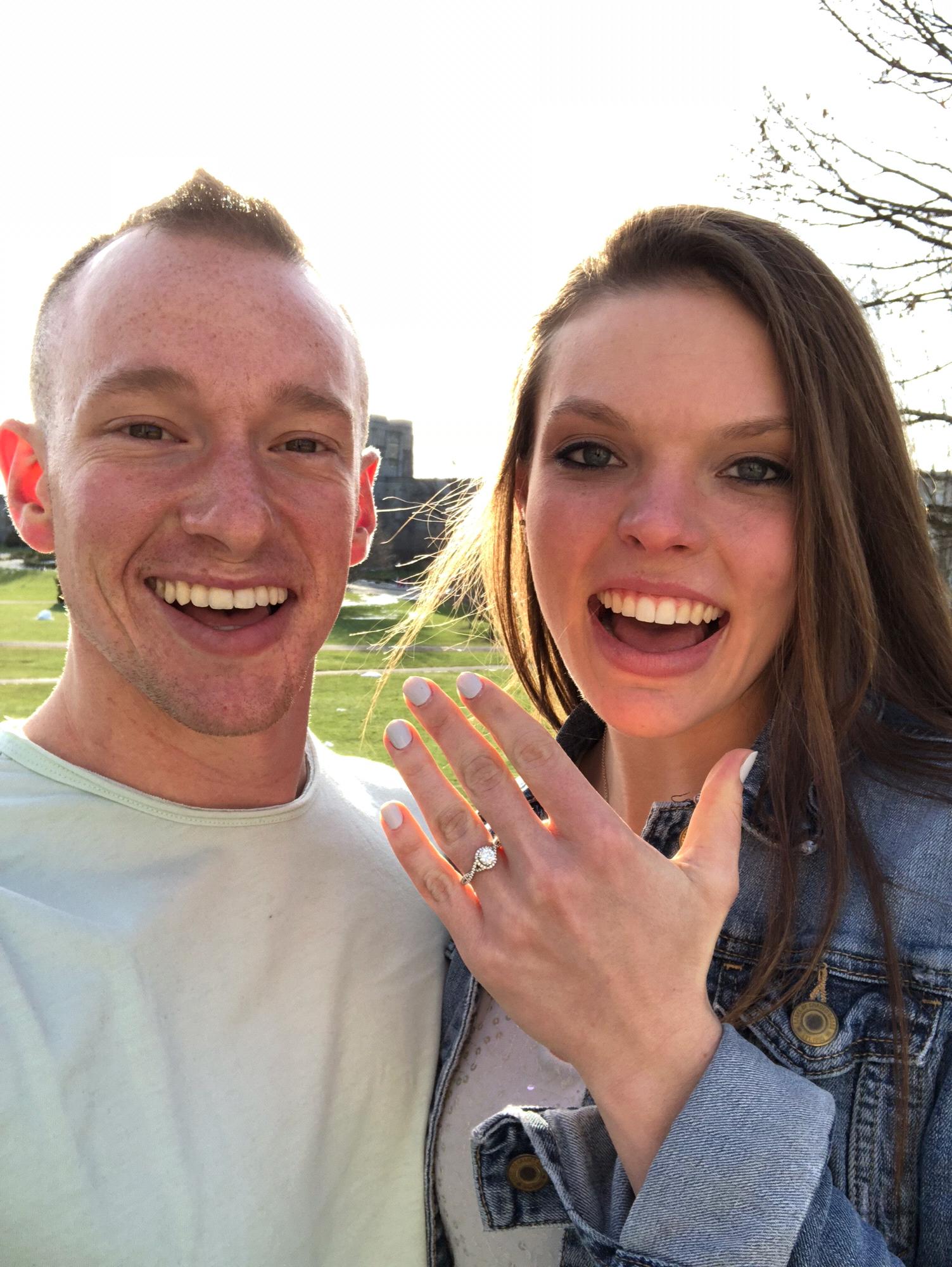 The day after we got engaged in Blacksburg, VA!