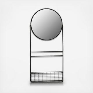 Basket Storage Wall Mirror