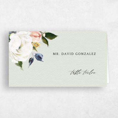 Light Sage, Green Wedding Place Card - Octavia
