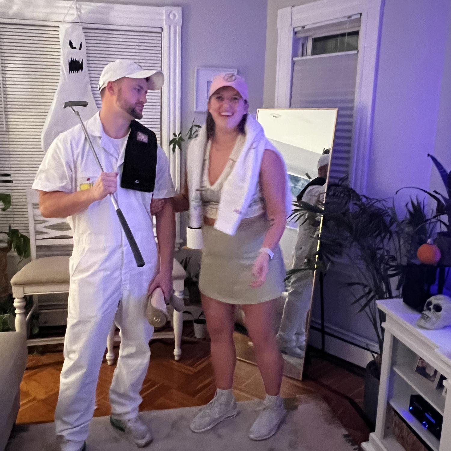 Halloween as a wealthy club member and caddie