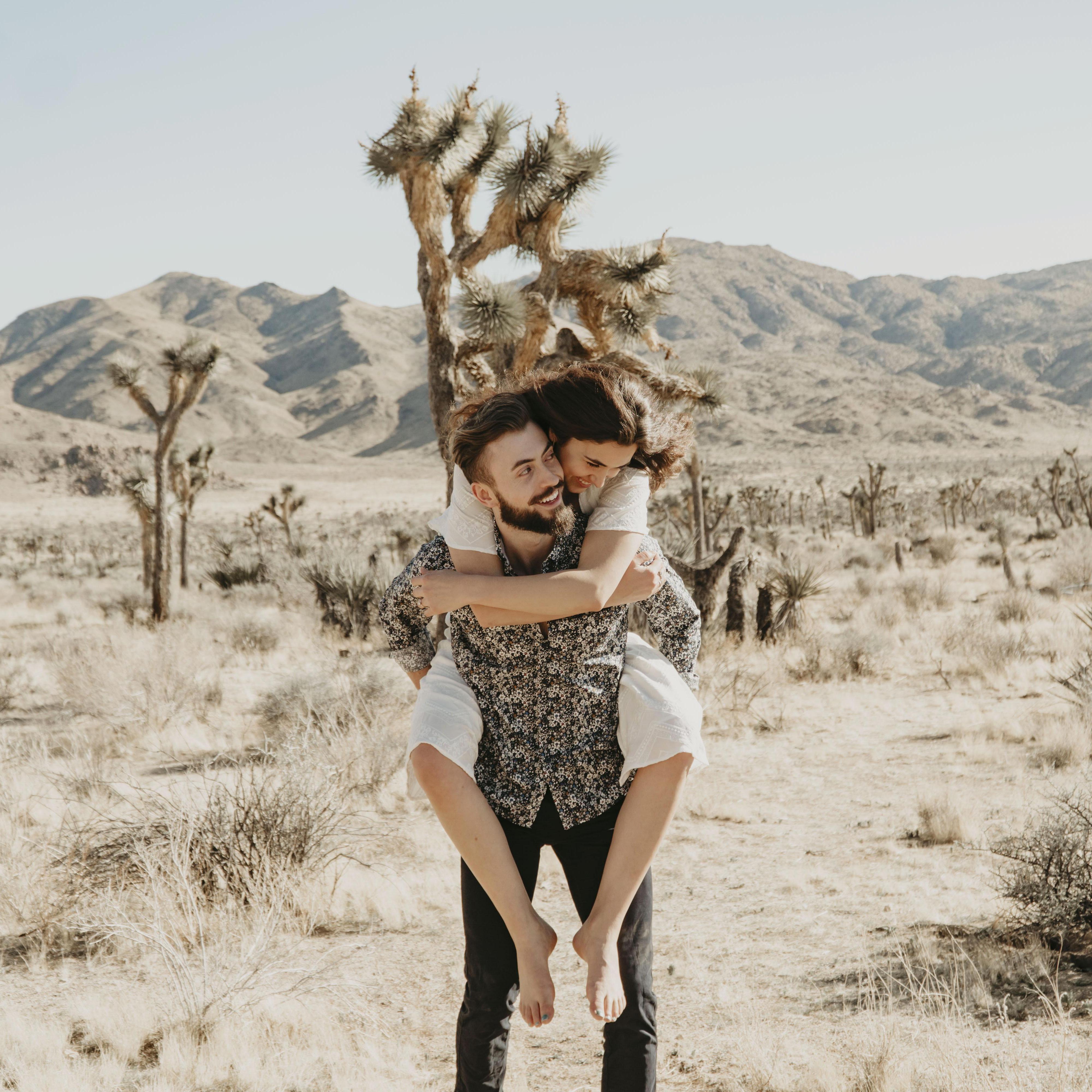 Joshua Tree National Park. Our shoes are probably about a mile back, somehwere in the sand.