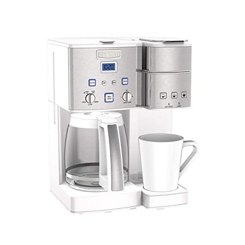 Cuisinart SS-15W Maker Coffee Center 12-Cup Coffeemaker and Single-Serve Brewer, White Stainless Steel