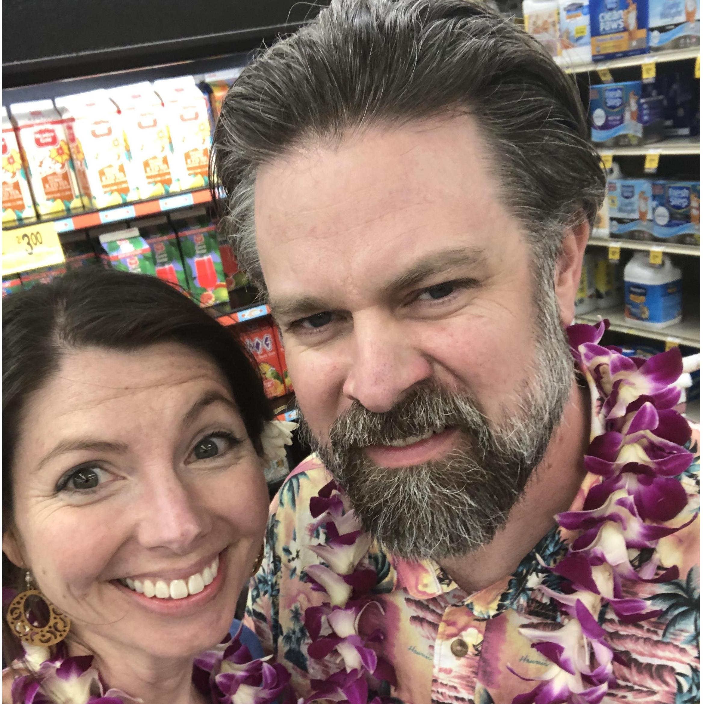 Trying hard not to look like tourists in a Maui Safeway