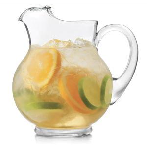 Libbey Acapulco Large Glass Pitcher Set of 2, 89 Oz, Clear, Tall Bubble Glass Pitchers with Handle, Modern Pitcher Set for Iced Tea, Punch, and More