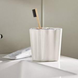 Le Marais Toothbrush Holder (Cream and Blue trim)