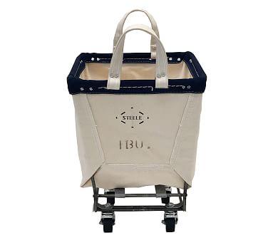 Small Rectangle Canvas Laundry Basket with Wheels