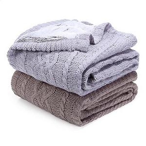 Berkshire Blanket Sweaterknit Reversible Faux Fur Tipped Throw Blanket