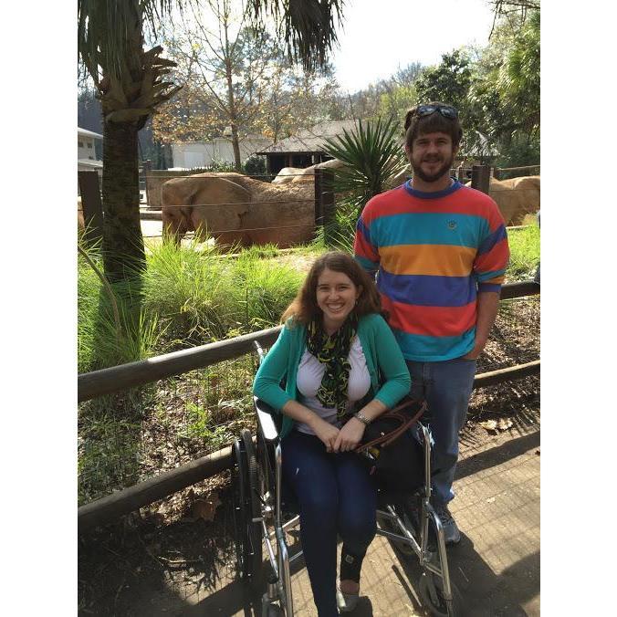 Jeremy amazingly pushing me around the SC Zoo. Jan 2016