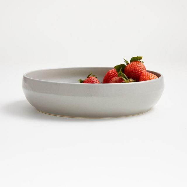 Visto Grey Stoneware Low Bowl