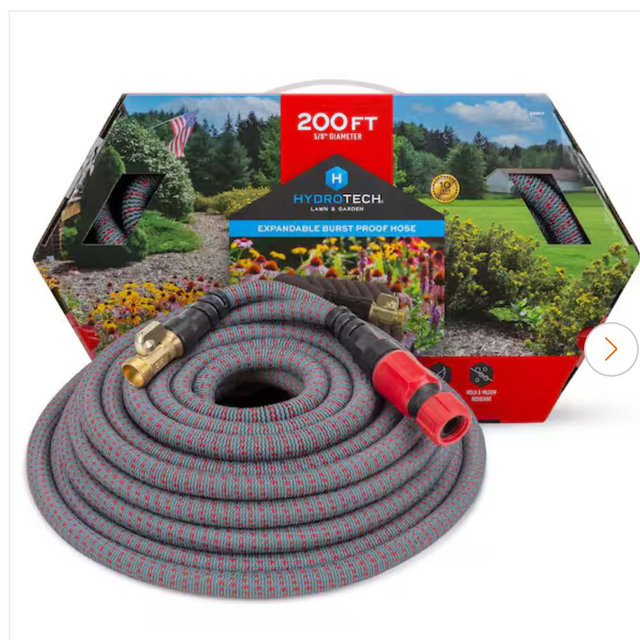 Hydrotech 5/8 in. Dia. x 200 ft. Expandable Garden Hose, Flexible, Durable, Burst Proof, Lightweight, No-Kink Water Hose 8997C3