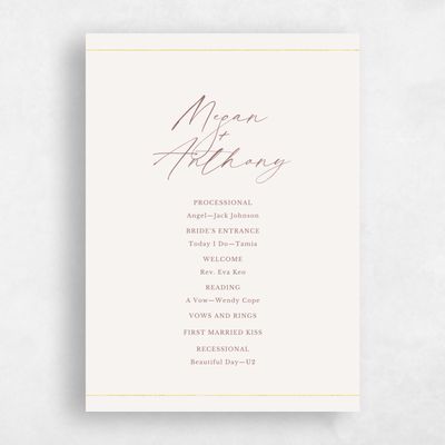 Light Oatmeal, Beige Wedding Program - Sheffield