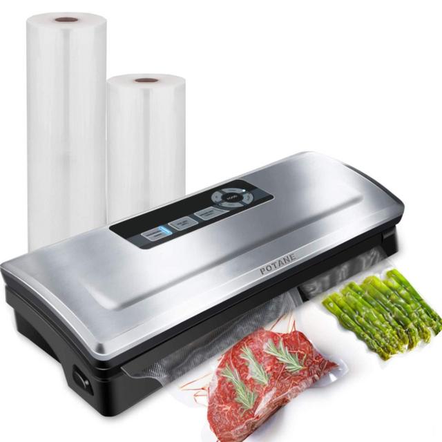 Potane Vacuum Sealer Machine, 85kPa Pro Vacuum Food Sealer, 8-in-1 Easy Presets, 4 Food Modes, DryMoistSoftDelicate with Starter Kit, Compact Design(Silver)…