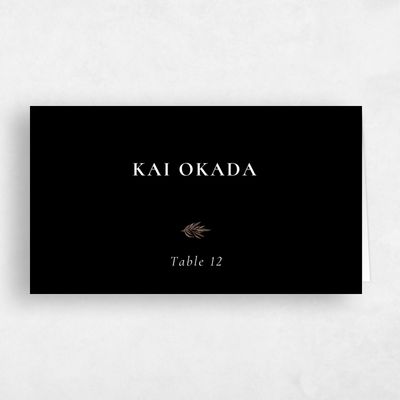 Black Wedding Place Card - Cappell