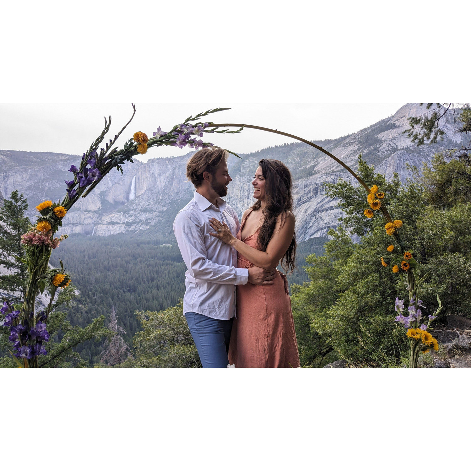 With our surprise flower arch on our engagement day! June 10