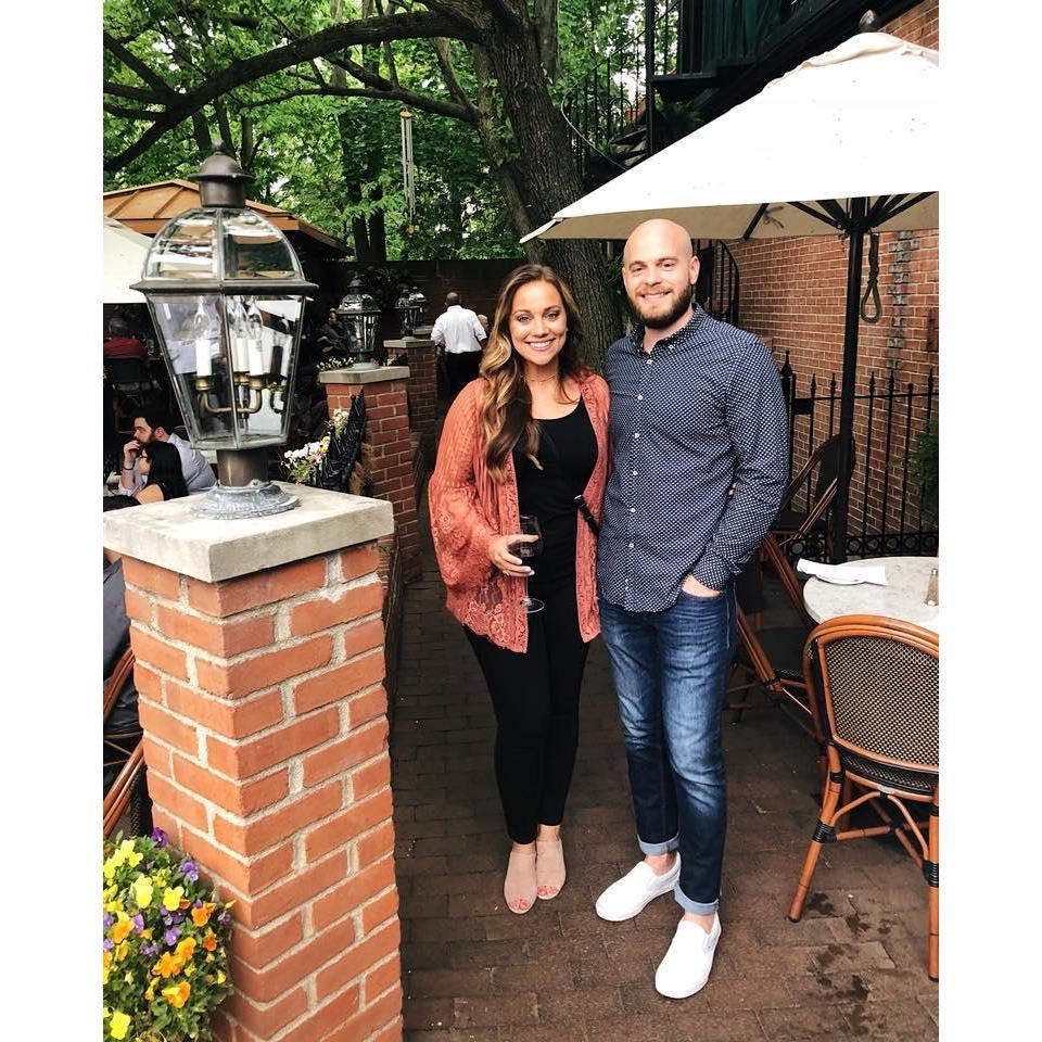 Lauren's 27th birthday, celebrating over dinner at Lindey's in German Village.