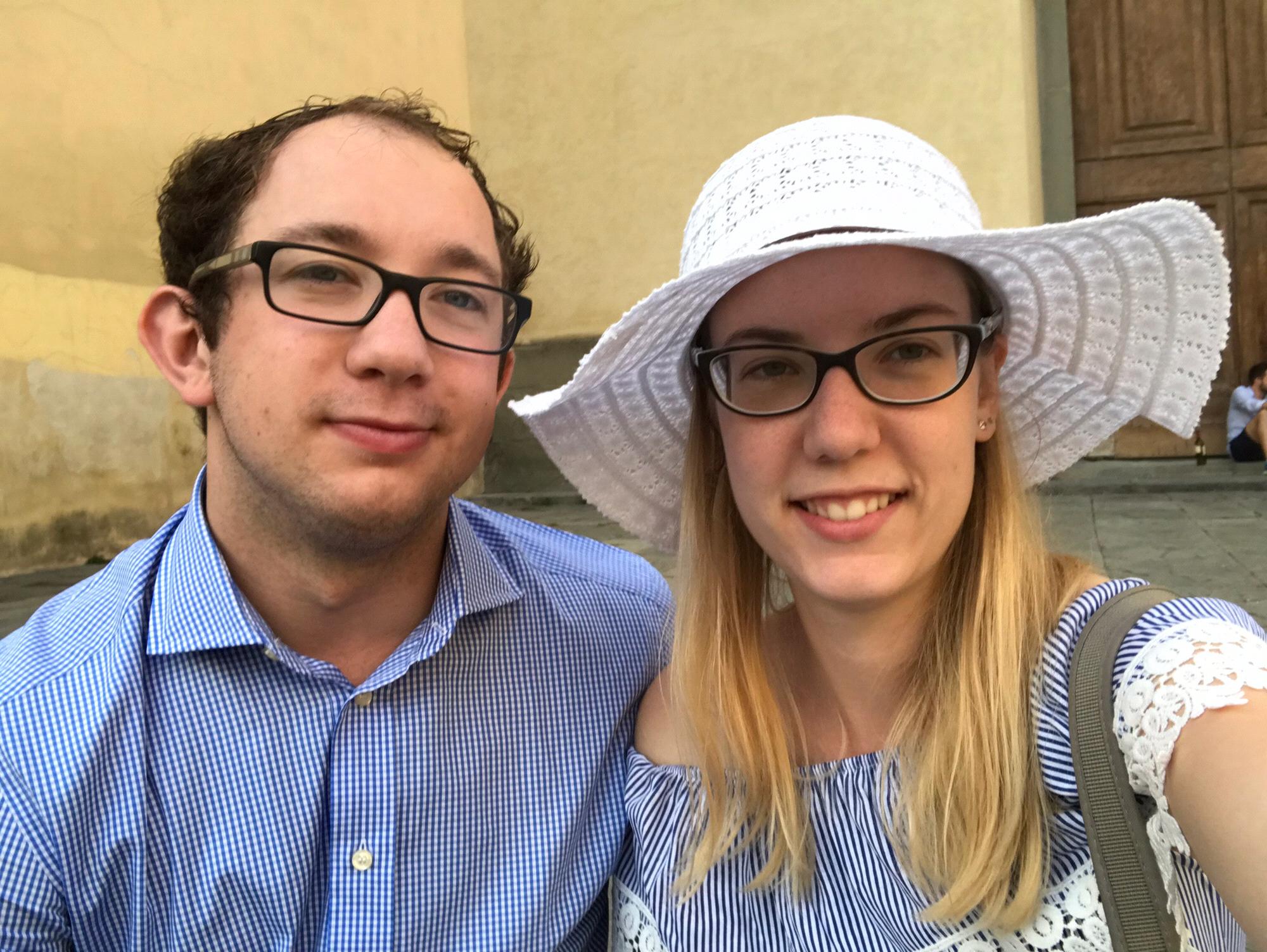 June 2018 - pre dinner selfies in Santo Spirito, Florence, Italy