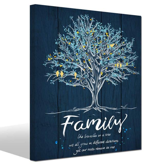 LevvArts - Canvas Quote Wall Art Family Like Branches on a Tree Wall Decor Family Tree Canvas Prints Gallery Wrap Modern Bedroom Decoration