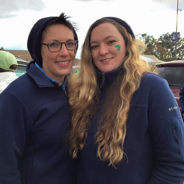 M: Allison's first Notre Dame football game -- versus her hometown USC Trojans. Go Irish!
A: Both of us... hair on fleek.