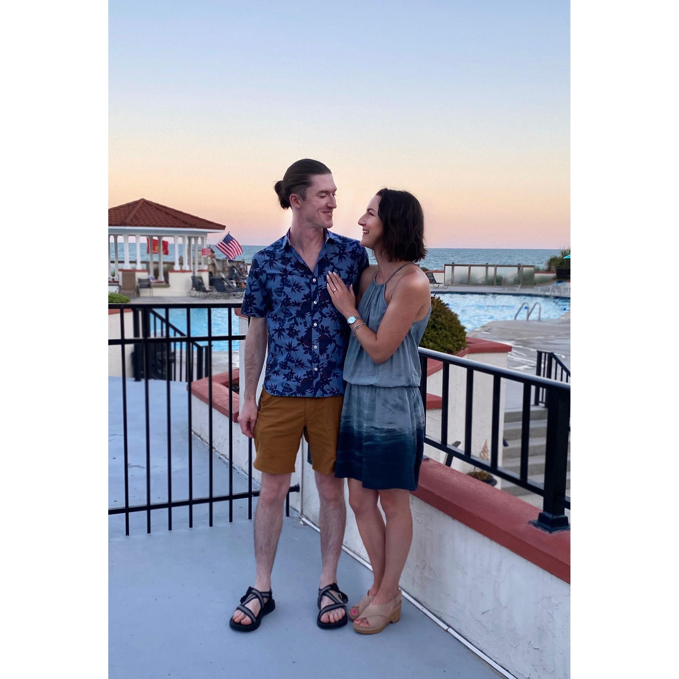 Sunset at Topsail Beach the evening we got engaged, June 2022.