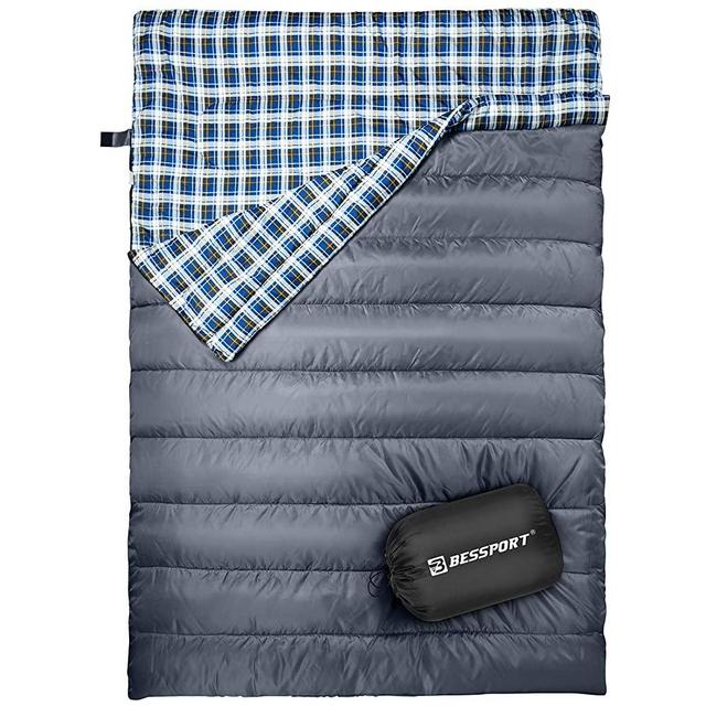 Bessport 1-2 Person Sleeping Bag，Water Repellent Sleeping Bags Lightweight 3 Season for Adults for Camping, Hiking, Outdoor & Indoor