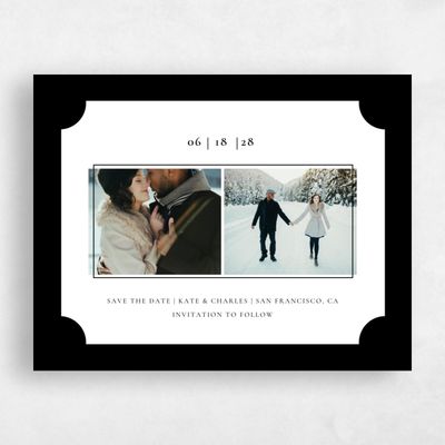 Black Simple Wedding Save the Date - Blake Photo