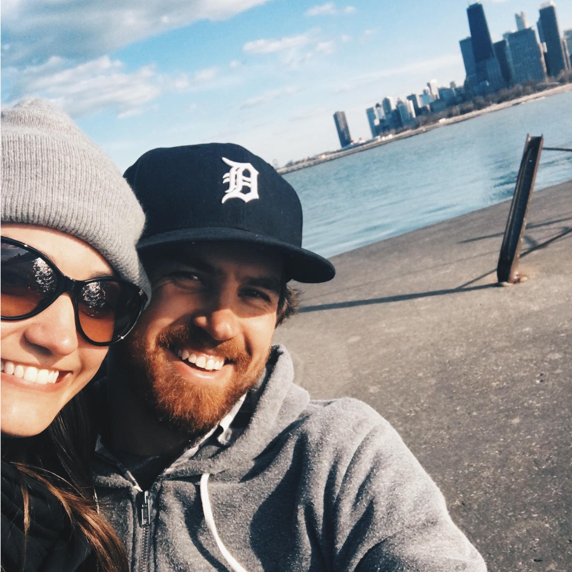Walking in Chicago.