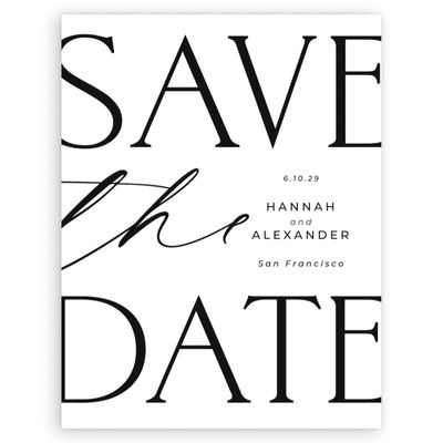 White Wedding Digital Save the Date - Josephine Classic
