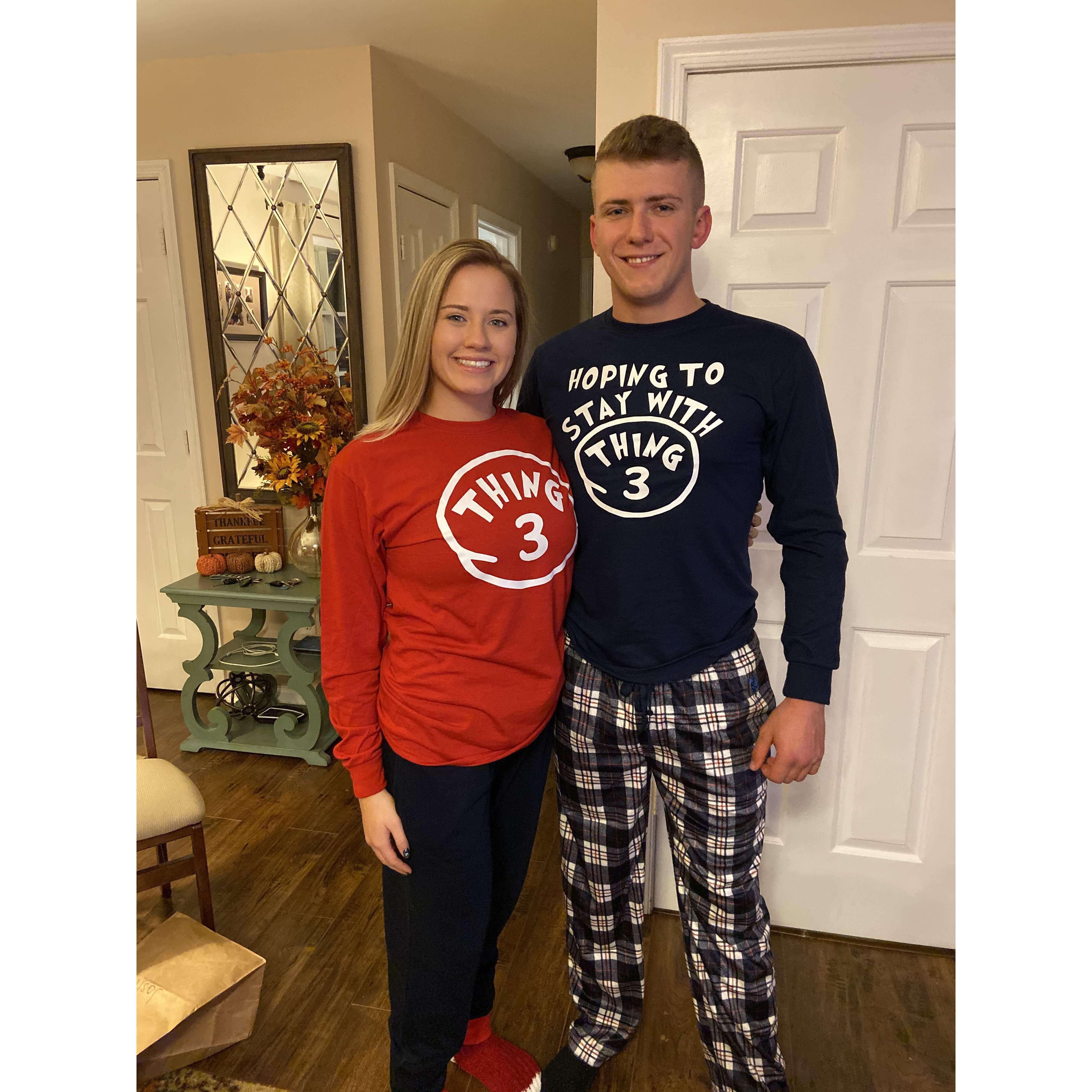 Lisa surprised us with these shirts 3 years ago, now he is stuck with me forever!