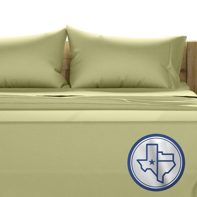TEXAS LINEN CO. 100% Egyptian Cotton King Size Sheet Set - 1000 Thread Count 4 PC Cotton Sheets for King Bed, Soft, Cooling Extra Long Staple Luxury Sheets - Fits Upto 18” Deep Pocket - Sage Green
