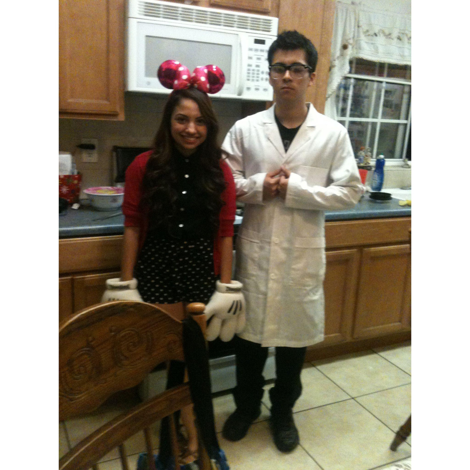 Minnie Mouse and Professor Oak for Halloween 2012.