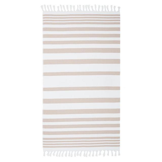 Flax Turkish Striped Beach Towel, 40x72"