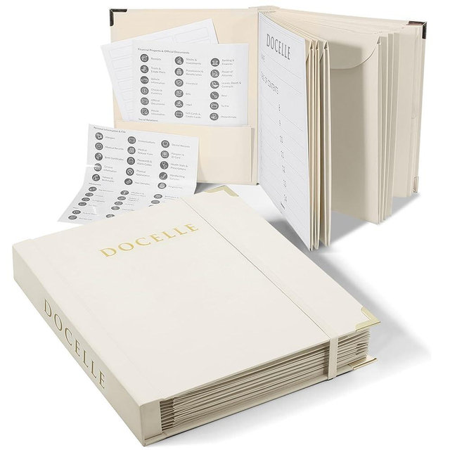 Life Organizer Important Document Organizer Expanding File Folder with Labels for Passports, Birth Certificates, Social Security Cards, Photos, Letters