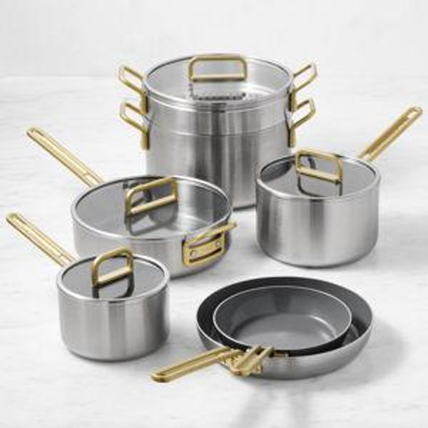 Stainless-Steel Ceramic Nonstick 11-Piece Cookware Set