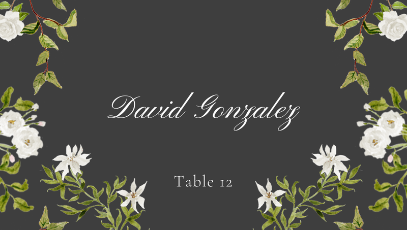Villagio | Dark Charcoal | Zola Wedding Place Cards
