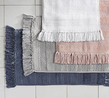 Striped Tassel Bath Mat