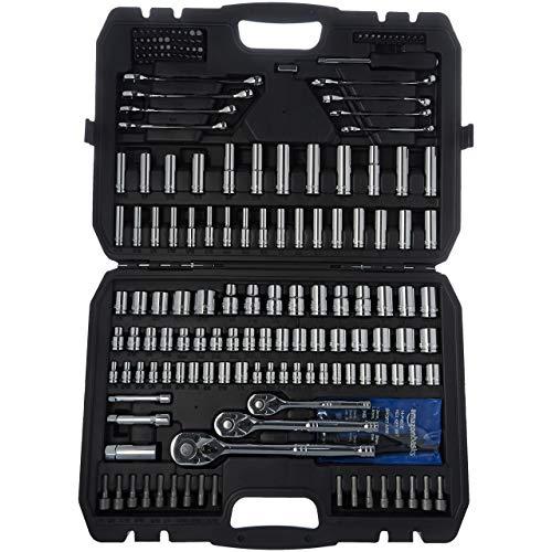 AmazonBasics Mechanic Socket Tool Kit Set With Case - Set of 201