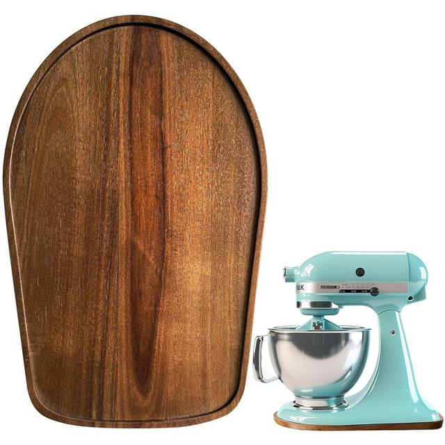 Acacia Wood Mixer Slider Mat for Kitchen Aid 4.5-5 Qt Tilt-Head Stand Mixer Kitchen Appliance Slider Tray Countertop Storage Attachments