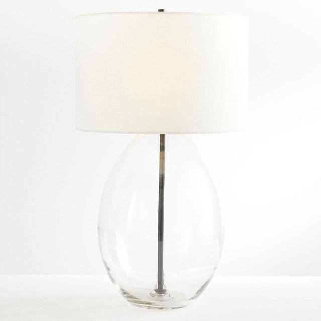 Bennett Recycled Glass Table Lamp, Bronze, Large with XL White SS Gallery Shade