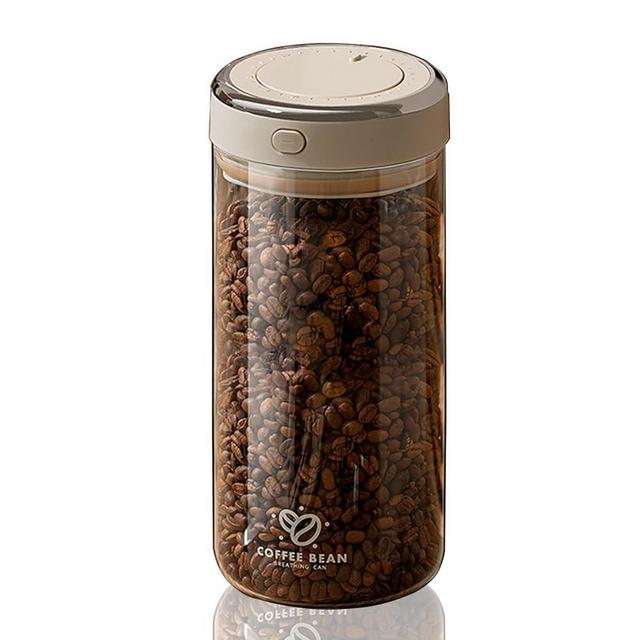 Ohsooons Coffee Bean Storage Container with One-way Valve Airtight Lid Date Tracker for Coffee and More Food Fresh and Storage, Clear Borosilicate Glass Coffee Canister(57OZ)