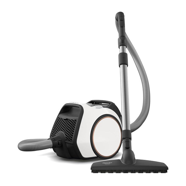 Miele Boost CX1 Parquet - Bagless Canister Vacuum Cleaner, Lightweight, Compact and Corded with Vortex Technology and HEPA AirClean Filter, in White/Rose