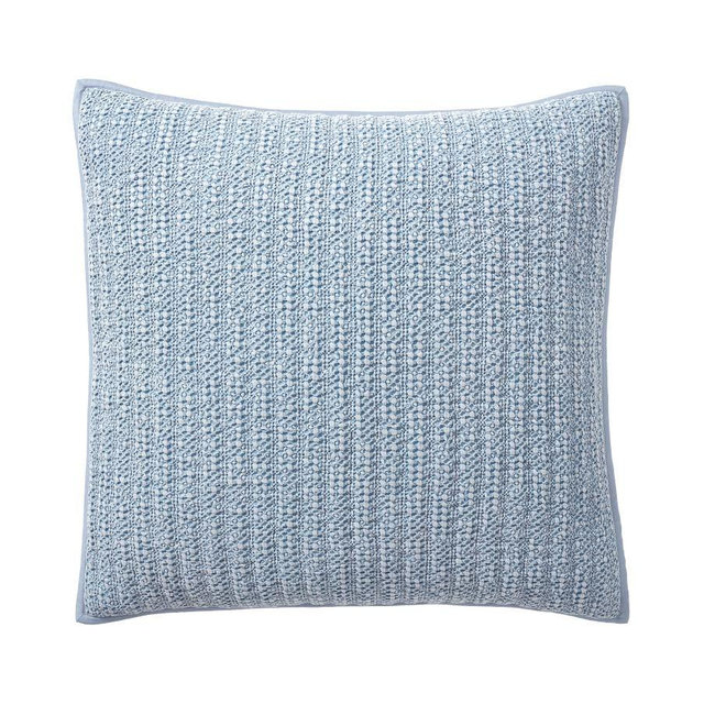 Honeycomb Quilted Sham, Chambray, Euro, Set of 2